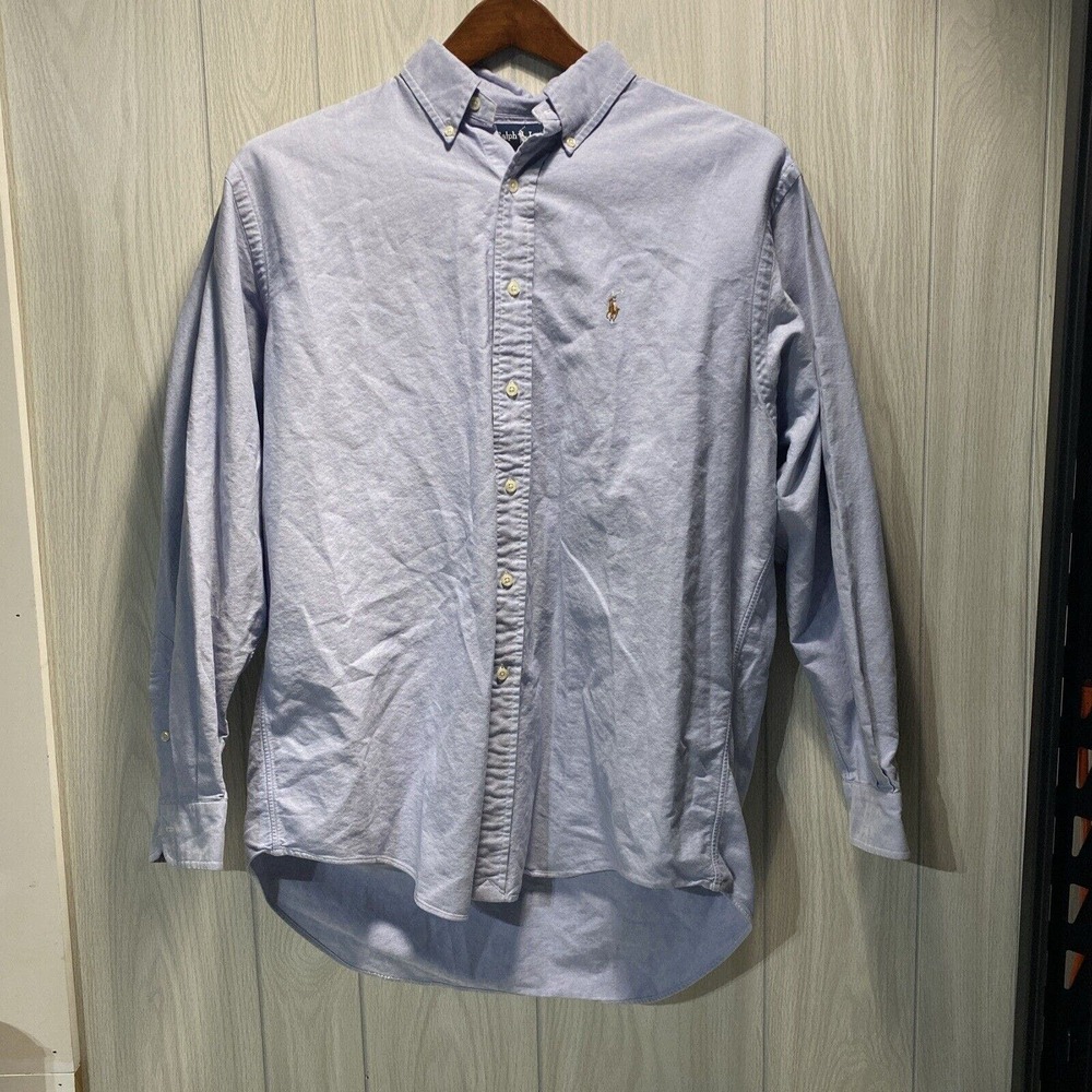 Polo Ralph Lauren Mens Shirt Denim 16.5 - 34 Classic Blue Long Sleeve Yarmouth
